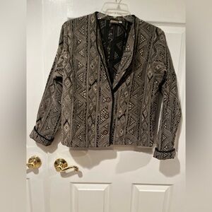 Black and Cream Women's Papike Wear Tapestry Jacket